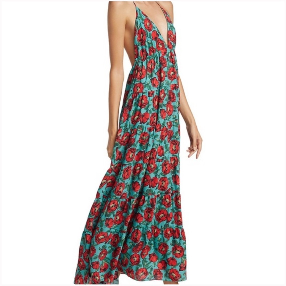 Alice + Olivia Mae Halter Floral Print Dress